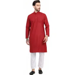 DIAMON STYLE Men Regular Kurta with Trousers-image-7
