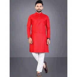 DIAMON STYLE Men Regular Pure Cotton Kurta with Pyjamas image 1