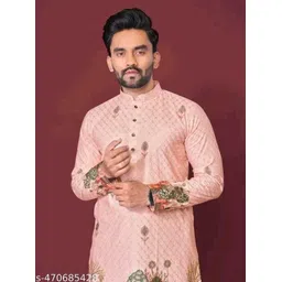 diamond cluster Men Printed Cotton Silk Straight Kurta-picture-21