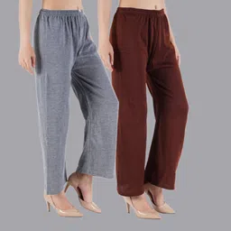 diamond ruby Pack of 2 Women Regular Fit Multicolor Wool Trousers-picture-31