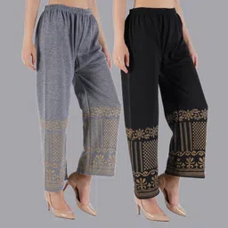 diamond ruby Pack of 2 Women Regular Fit Multicolor Wool Trousers-picture-33