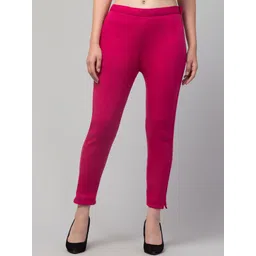 diamond ruby Women Regular Fit Pink Wool Trousers-picture-37