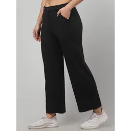 diamond ruby Women Solid Black Track Pants-picture-22