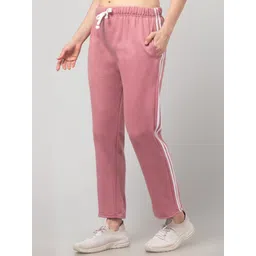 diamond ruby Women Striped Pink Track Pants-picture-41