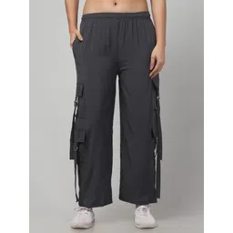 diamond ruby Women Solid Grey Track Pants image 1