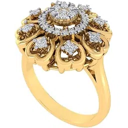 diamtrendz Gold Plated Pure 925 Sterling Silver Floral Ring | Diamond Ring for Women and Girls | Model RSY00008-picture-33