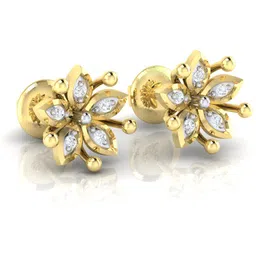 Diamtrendz Jewels Yellow Gold 14kt Cubic Zirconia Stud Earring-picture-26