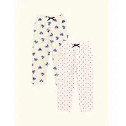 DIAZ Kids Pack Of 2 Printed Cotton Mid-Rise Lounge Pants-picture-54