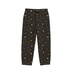 DIAZ Kids Pack Of 2 Printed Cotton Mid-Rise Lounge Pants image 3