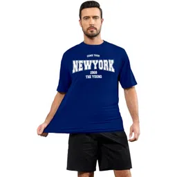 DIAZ Pack Of 2 Typography Printed Cotton Oversized T-shirts-picture-31