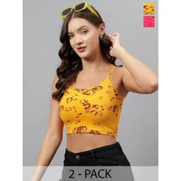 DIAZ Women's Pack of 2 Graphic Printed Cotton Crop Top-picture-11