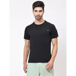 Dida Black Polyster Regular Fit Solid T-Shirt-picture-40