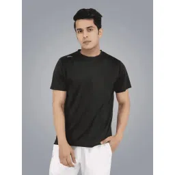 Dida Black Polyster Regular Fit Solid T-Shirt-picture-28