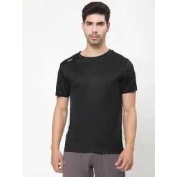 Dida Black Polyster Regular Fit Solid T-Shirt-picture-38