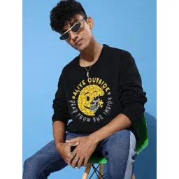 Difference of Opinion Black Loose Fit Printed Sweatshirt-picture-10