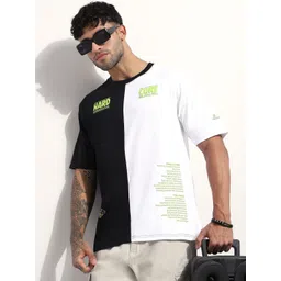 Difference of Opinion Men Typography Colourblocked T-shirt-picture-36