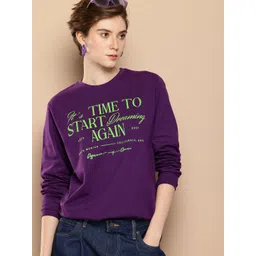 Difference of Opinion Oversized Fit Long Sleeve Typography Printed Pure Cotton T-shirt-picture-35