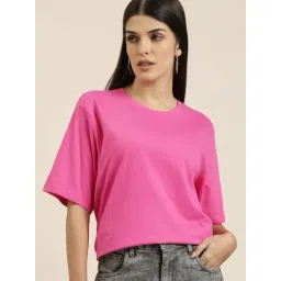 Difference of Opinion Pink Cotton Oversize T-Shirt-picture-43
