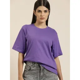 Difference of Opinion Purple Cotton Oversize T-Shirt-picture-37