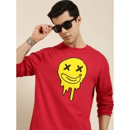 Difference of Opinion Red Cotton Loose Fit Printed T-Shirt-picture-48