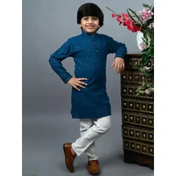 DIGI FASHION Boys Embroidered Sequinned Kurta Set-picture-22