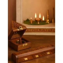 DigiRake Set Of 2 Brown Wooded Dhoop & Pipe-picture-16