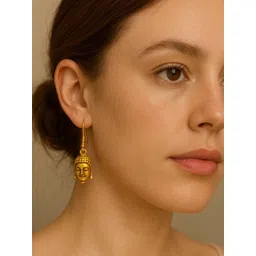 Digital Dress Room Gold Plated Buddha Drop Earrings-picture-32
