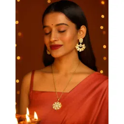 Digital Dress Room Gold Plated Pearl Short Jewellery Set Geometric Shape with Ad Design-picture-32