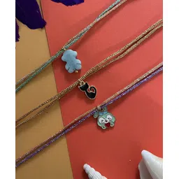 Digital Dress Room (Set of 3) Gold Plated Rabbit/Cat/Mini Teddy Bear Charm Thread Rakhi For Brother-picture-12