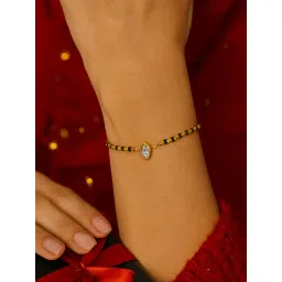 Digital Dress Room Women White Stones Brass Mangal sutra Bracelet-picture-38