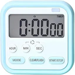 Digital Magnetic Multi-Function Timer Clock with Large LCD, Loud Beep Alarm, Flashing Countdown Light, Stopwatch, Retractable Stand & Hanging Hole – Time Management Tool (Blue)-picture-17