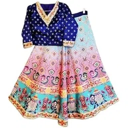 Digital Print Semi Stitched Lehenga & Crop TopBZ_Leaf-BAPAT-picture-44