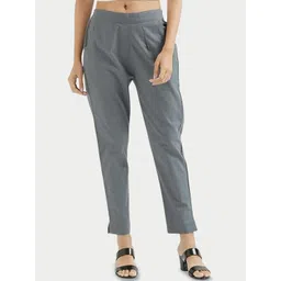 DIGITAL SHOPEE Women Mid-Rise Cotton Pleated Trousers-picture-25