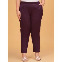 DIGITAL SHOPEE Women Plus Size Solid Regular Fit Mid-Rise Trousers-picture-17