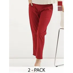 DIGITAL SHOPEE Women Solid Mid-Rise Regular Fit Trousers Pack Of 2-picture-20