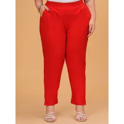 DIGITAL SHOPEE Women Solid Pleated Relaxed Fit Easy Wash Trousers-picture-24