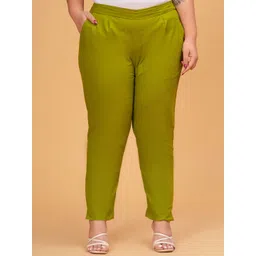 DIGITAL SHOPEE Women Solid Regular Fit Mid-Rise Pleated Formal Trousers-picture-13