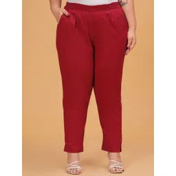 DIGITAL SHOPEE Women Solid Regular Fit Mid-Rise Pleated Formal Trousers-picture-12