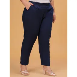 DIGITAL SHOPEE Women Solid Regular Fit Mid-Rise Pleated Formal Trousers image 5