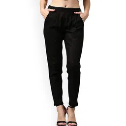 DIGITAL SHOPEE Women Solid Regular Fit Pleated Trousers-picture-13