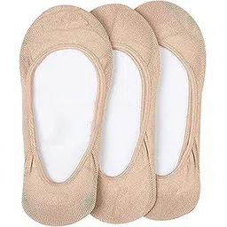 digital shopee Women's Cotton Hidden Loafer Invisible No Show Liners Socks - Pack of 3 (Skin) Free Size-picture-34