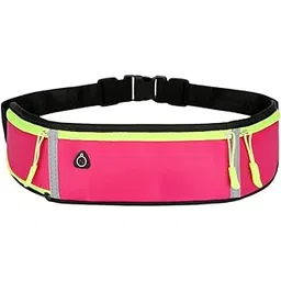 Digital Shoppy Running Belt, Waterproof Waist Pack with 3 Pockets, Pink, Nylon Oxford, Reflective Strips, Bottle Holder, Adjustable Strap 70-110cm, for Sports Fitness-picture-24