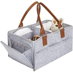 DigitickFashionable Baby Diaper Handbag – Soft Felt Organizer with Dividers, Multi-Pocket Design-picture-11