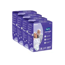 Dignity Set Of 4 Overnight Tape Style Adult Diapers- M- 10 Pcs Each-image-0