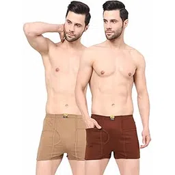 digsel mens wear Digsel Men 100% Cotton Inner Elastic Packet Trunks_Brother Pack of 2-picture-31