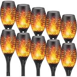 DIKAIDA 10Pack Solar Torch Light Flickering Flame,Solar Outdoor Light IP65 Waterproof, Christmas Decorations Upgraded Solar Powered Pathway Lights Landscape Lanterns Auto On/Off for Garden,Patio,Yard-picture-17
