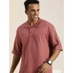 Dillinger Dusty Pink Loose Fit Cotton Oversized Polo T-Shirt-picture-39