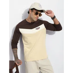 DILLINGER Men Colourblocked Round Neck Pure Cotton T-shirt-picture-17