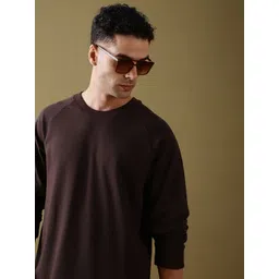 DILLINGER Men Oversized Ultra Soft Drapey Cotton Long Sleeve Crew Raglan T-Shirt-picture-16