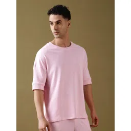 DILLINGER Men Solid Round Neck Cotton Oversized T-shirt-picture-14